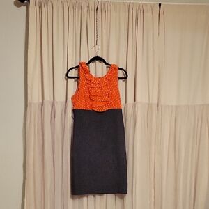 AGB Orange and Black Ruffle Mini Dress
